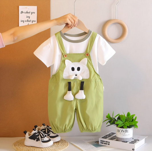 Cute Fox Dungaree Set for Kids Munchkin Studio